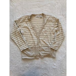 Christopher & Banks Women's Small Long Sleeve Button Down Pockets Shoulder Pads